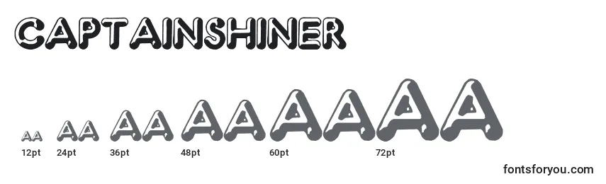 CaptainShiner Font Sizes