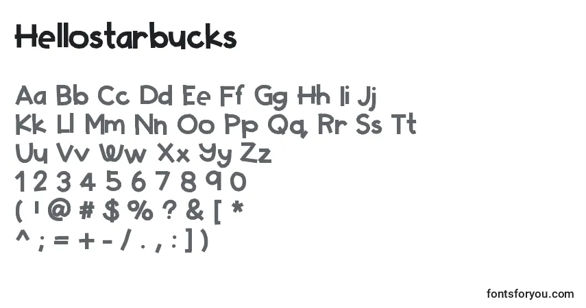 A fonte Hellostarbucks – alfabeto, números, caracteres especiais