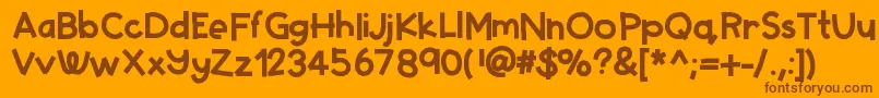 Hellostarbucks Font – Brown Fonts on Orange Background