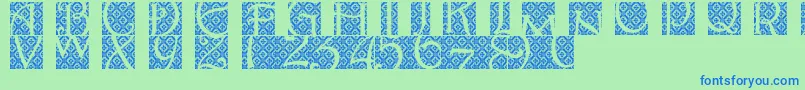 Batikindo Font – Blue Fonts on Green Background