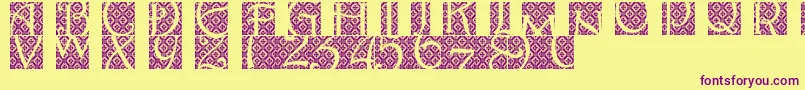 Batikindo Font – Purple Fonts on Yellow Background