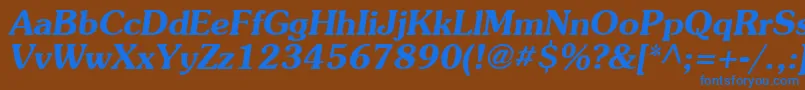 Agpresbo Font – Blue Fonts on Brown Background