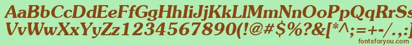 Agpresbo Font – Brown Fonts on Green Background