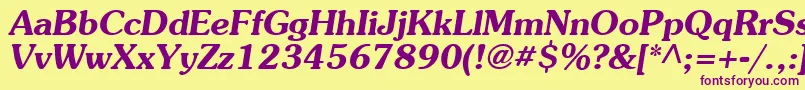 Agpresbo Font – Purple Fonts on Yellow Background