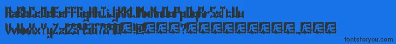 JasperSolidBrk Font – Black Fonts on Blue Background