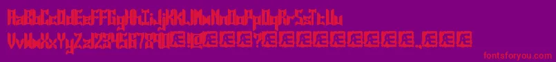 JasperSolidBrk-Schriftart – Rote Schriften auf violettem Hintergrund