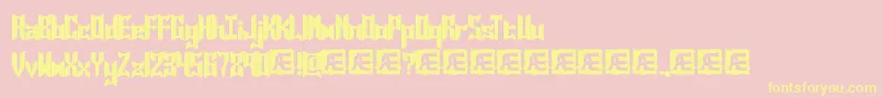 フォントJasperSolidBrk – 黄色のフォント、ピンクの背景