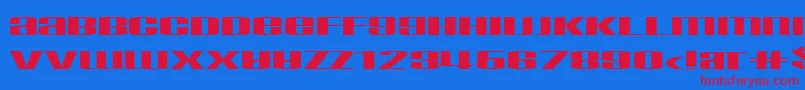 Taskeksem Font – Red Fonts on Blue Background