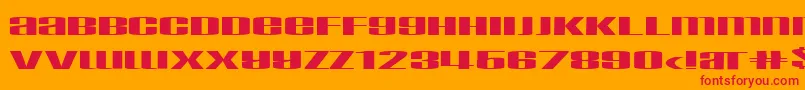 フォントTaskeksem – オレンジの背景に赤い文字