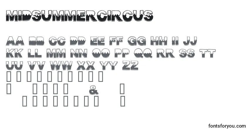 Schriftart MidsummerCircus – Alphabet, Zahlen, spezielle Symbole