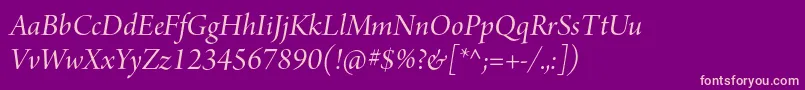 ArnoproItalicdisplay Font – Pink Fonts on Purple Background