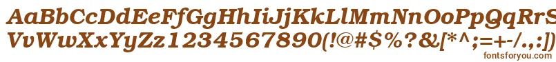 ItcBookmanCeDemiItalic-fontti – ruskeat fontit valkoisella taustalla