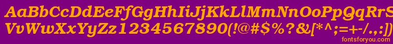 ItcBookmanCeDemiItalic Font – Orange Fonts on Purple Background