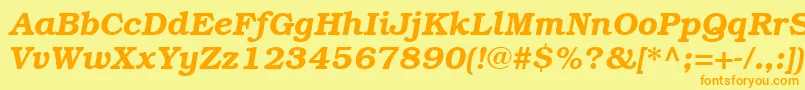 ItcBookmanCeDemiItalic Font – Orange Fonts on Yellow Background