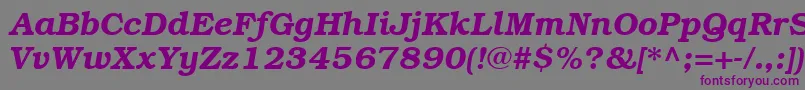 ItcBookmanCeDemiItalic-Schriftart – Violette Schriften auf grauem Hintergrund