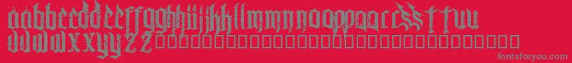 フォントChaosandpainCnp – 赤い背景に灰色の文字