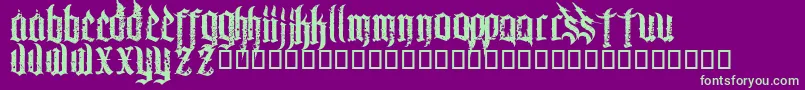 ChaosandpainCnp Font – Green Fonts on Purple Background