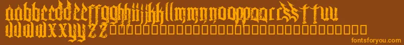 ChaosandpainCnp Font – Orange Fonts on Brown Background