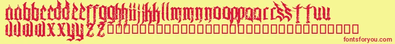 ChaosandpainCnp Font – Red Fonts on Yellow Background