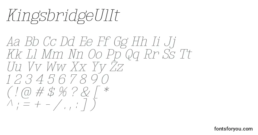Schriftart KingsbridgeUlIt – Alphabet, Zahlen, spezielle Symbole