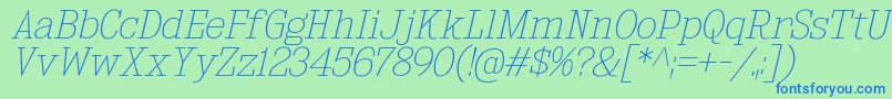 KingsbridgeUlIt Font – Blue Fonts on Green Background