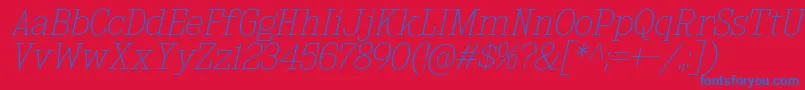 KingsbridgeUlIt Font – Blue Fonts on Red Background