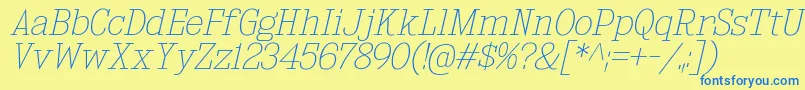 KingsbridgeUlIt Font – Blue Fonts on Yellow Background