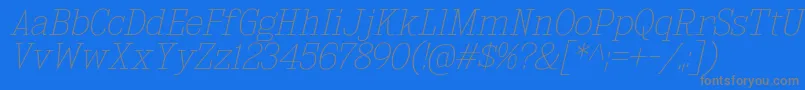 KingsbridgeUlIt Font – Gray Fonts on Blue Background