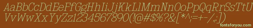 KingsbridgeUlIt Font – Green Fonts on Brown Background