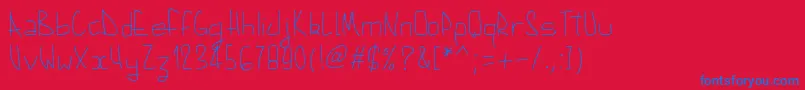 Pwaugust Font – Blue Fonts on Red Background