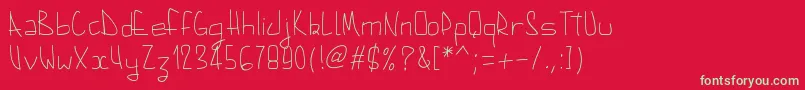 Pwaugust Font – Green Fonts on Red Background