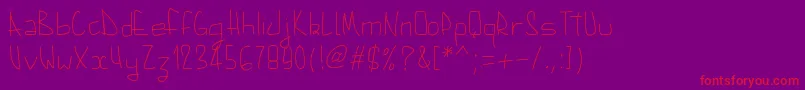 Pwaugust Font – Red Fonts on Purple Background