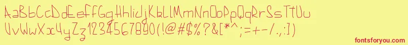 Pwaugust-fontti – punaiset fontit keltaisella taustalla
