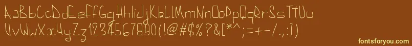 Шрифт Pwaugust – жёлтые шрифты на коричневом фоне