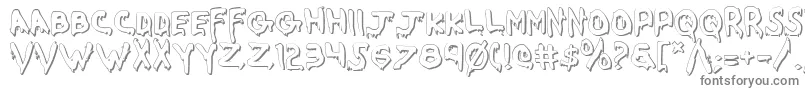 WereBeastShadow-fontti – harmaat kirjasimet valkoisella taustalla