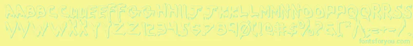 WereBeastShadow Font – Green Fonts on Yellow Background