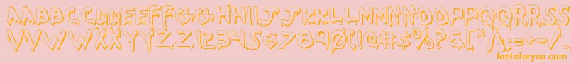 WereBeastShadow-Schriftart – Orangefarbene Schriften auf rosa Hintergrund