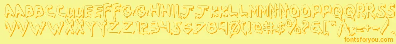 WereBeastShadow Font – Orange Fonts on Yellow Background