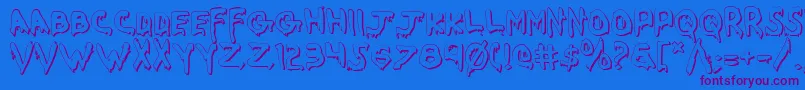 WereBeastShadow Font – Purple Fonts on Blue Background