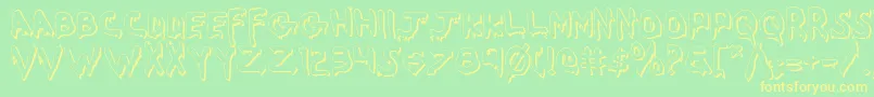 WereBeastShadow Font – Yellow Fonts on Green Background