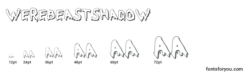 Размеры шрифта WereBeastShadow