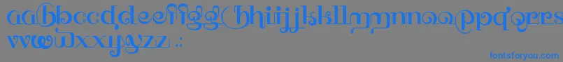 フォントHffThaiDye – 灰色の背景に青い文字