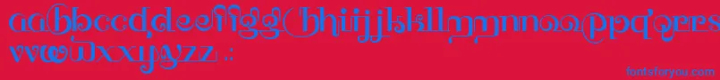 HffThaiDye Font – Blue Fonts on Red Background