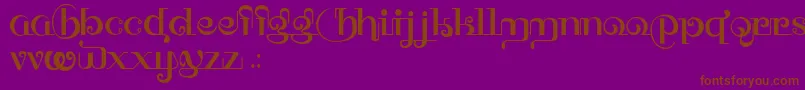 HffThaiDye Font – Brown Fonts on Purple Background