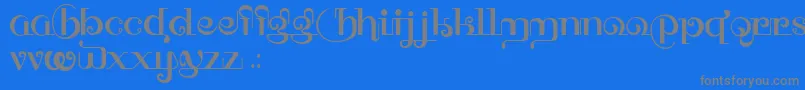 HffThaiDye Font – Gray Fonts on Blue Background