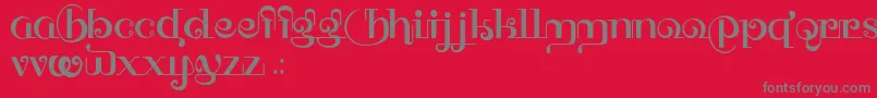 フォントHffThaiDye – 赤い背景に灰色の文字