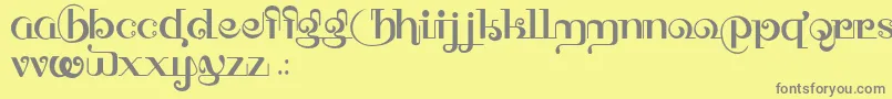 HffThaiDye Font – Gray Fonts on Yellow Background