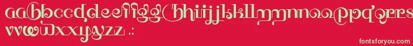 フォントHffThaiDye – 赤い背景に緑の文字