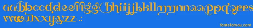 HffThaiDye Font – Orange Fonts on Blue Background