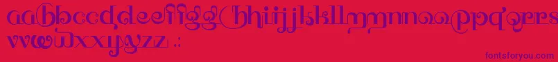 HffThaiDye Font – Purple Fonts on Red Background